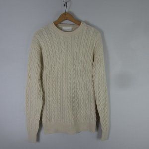 Urban Research Doors Womens 38 Ivory Long Sleeve Cable Wool Pullover Sweater
